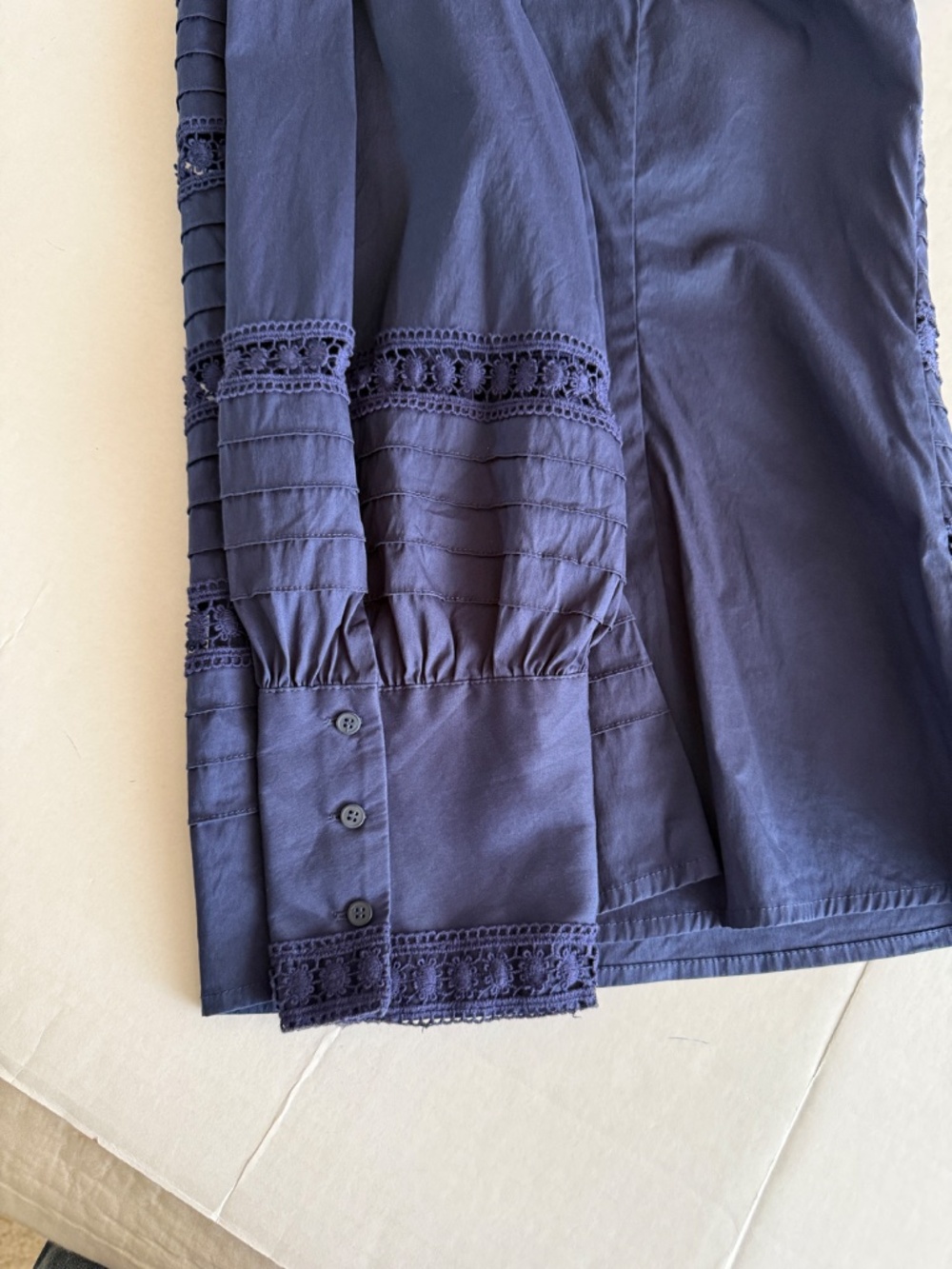 Halogen Nordstrom Blue Puff Long Sleeve Blouse size Small - Picture 8 of 9